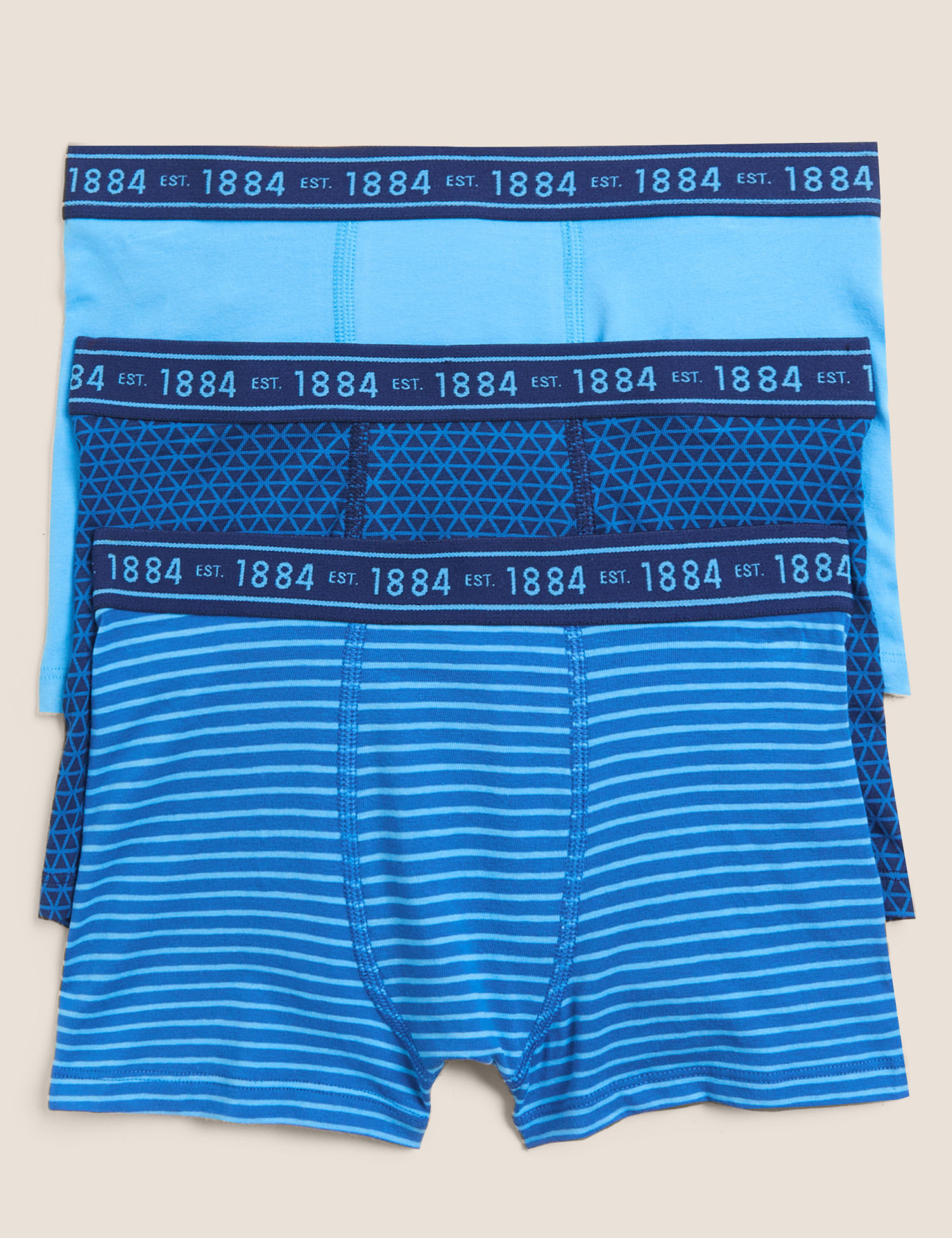 3pk Cotton Rich with Lycra® Trunks (6-16 Yrs)