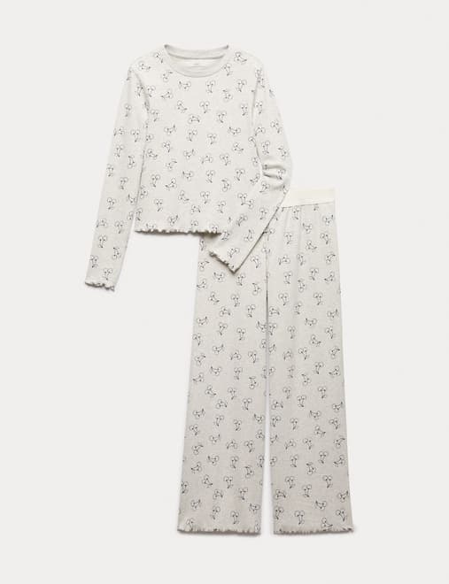 Kids' Cotton Rich Cherry Ribbed Pyjamas (6-16 Yrs)