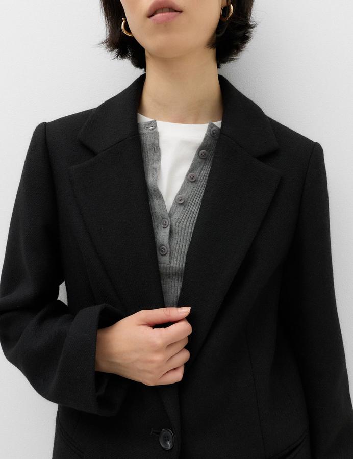Longline Tailored Coat with Wool