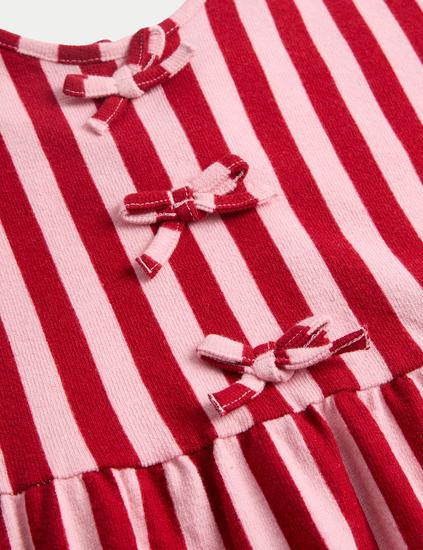 Cotton Bow Stripe Dress
