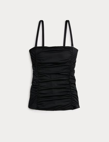 Square Neck Tummy Control Ruched Tankini