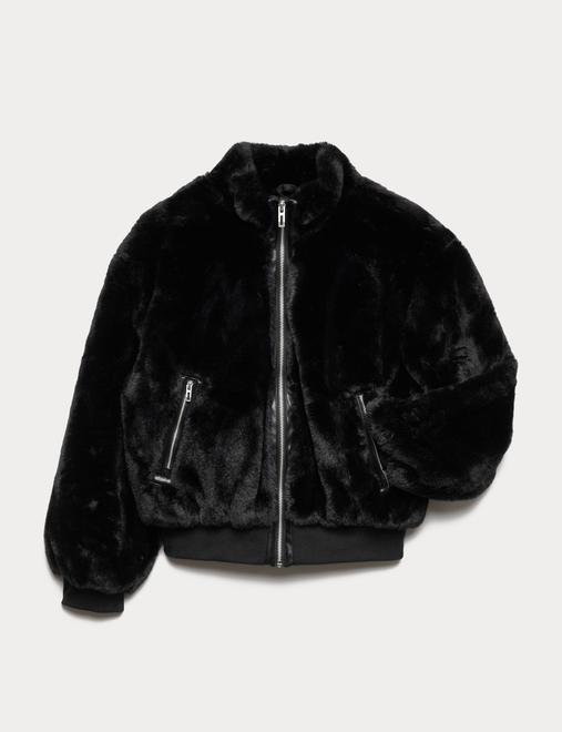 Faux Fur Bomber Jacket (6-16 Yrs)