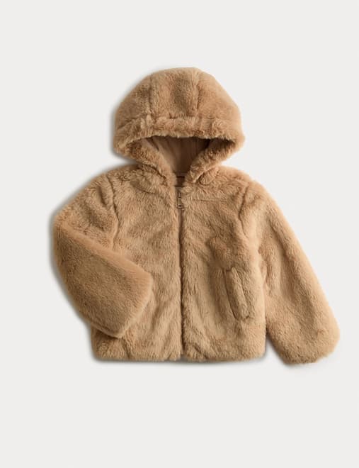 Faux Fur Hooded Jacket (2-10 Yrs)