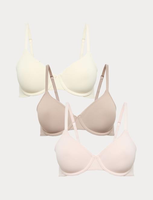 3 Pack Wired Full Cup Bras A-E