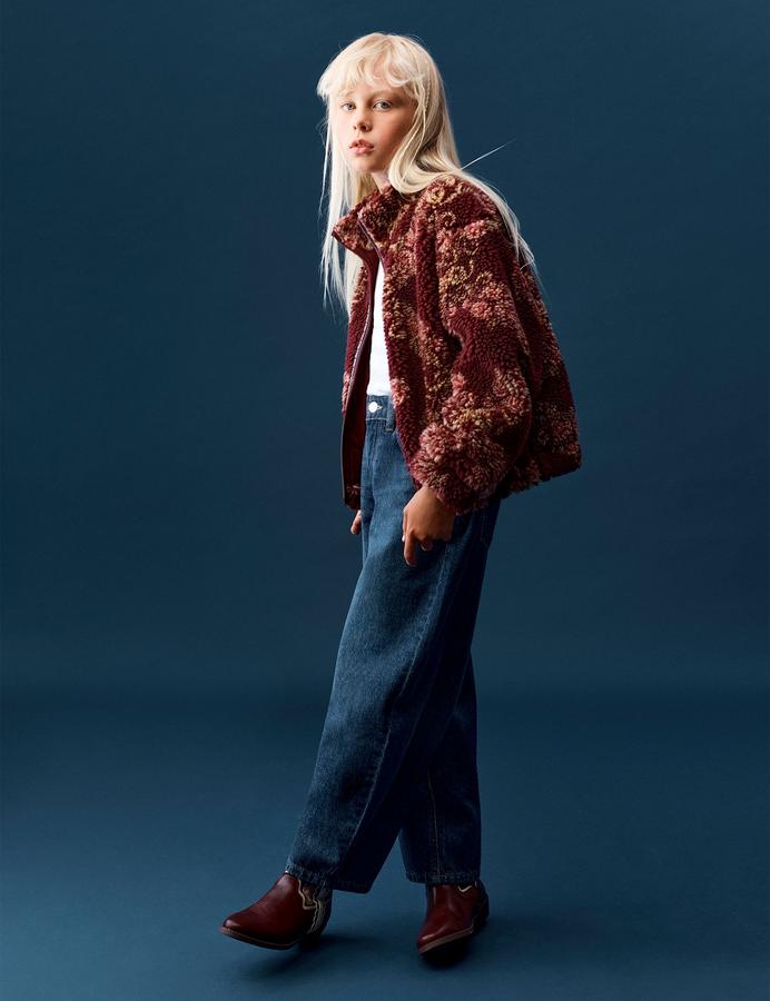 Floral Zip Through Borg Fleece (6-16 Yrs)