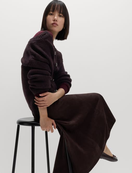 Crew Neck Pocket Detail Cardigan