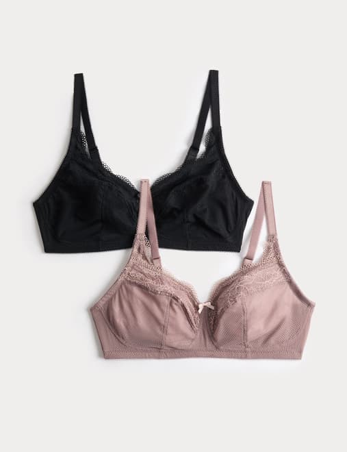 2 Pack Jasmine Lace Total Support Bras (B-H)