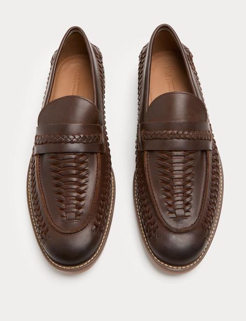 Leather Woven Loafers