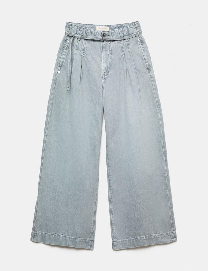 High Waisted Belted Slouchy Wide Leg Jeans