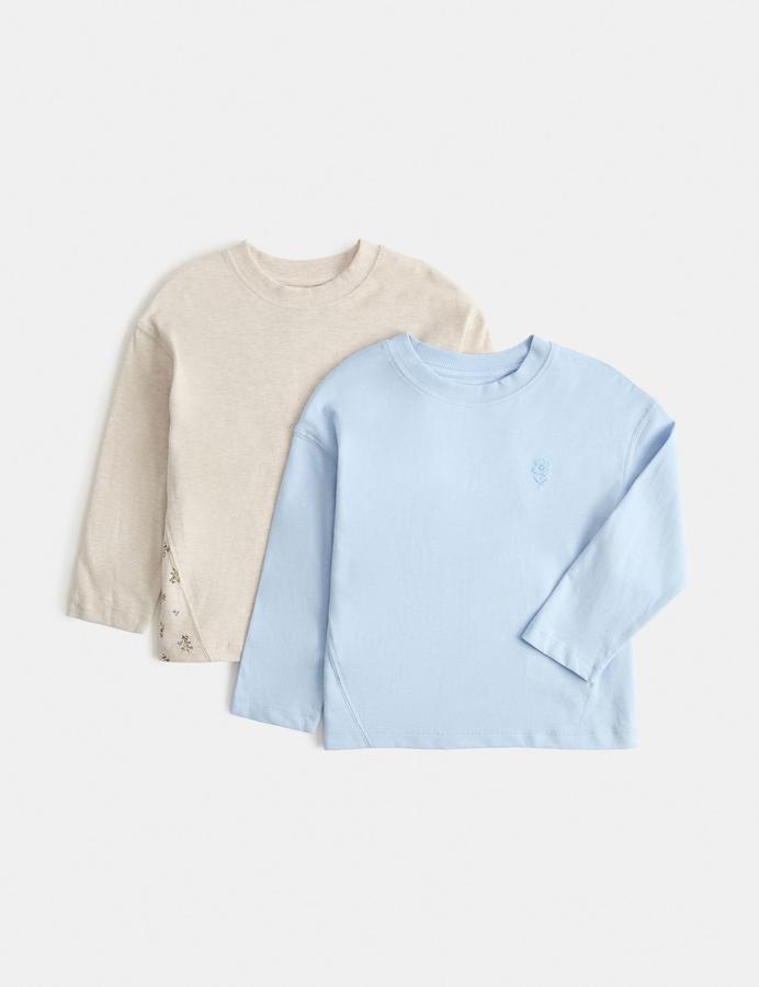 2 Pack Pure Cotton Embroidered Tops (2-8 Yrs)