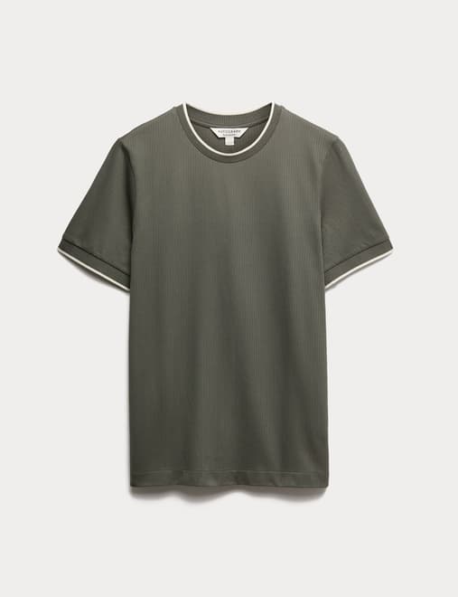 Pure Cotton Jacquard T-Shirt