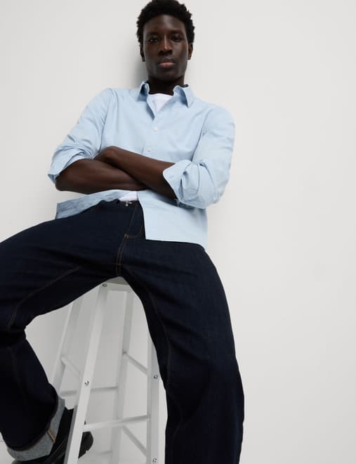 Pure Cotton Striped Oxford Shirt