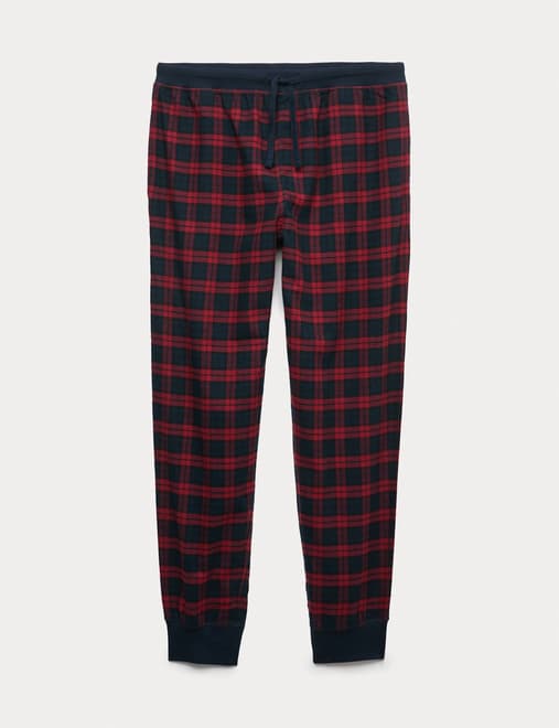 Pure Cotton Checked Pyjama Bottoms