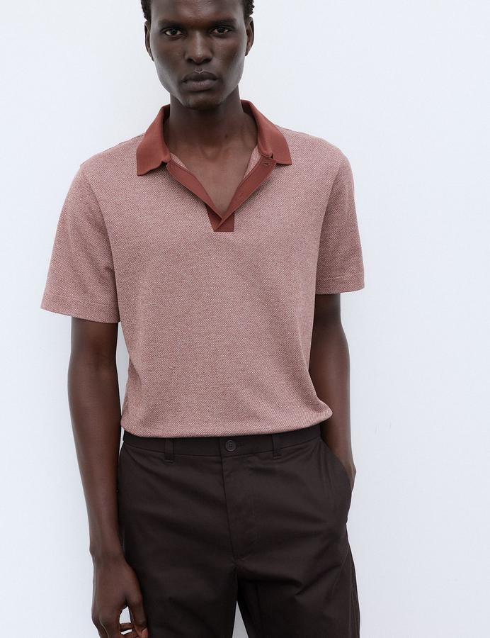Pure Cotton Texture Revere Polo
