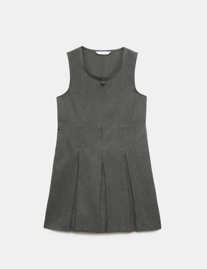 Girls' Pleated School Pinafore  (2-12 Yrs)