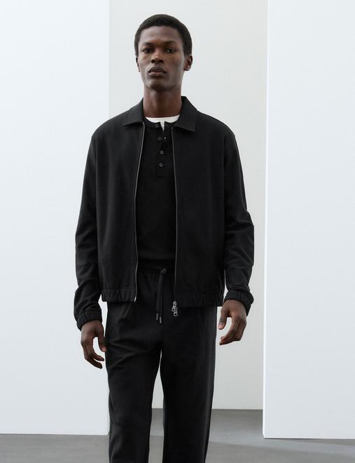 Pure Cotton Twill Zip Through Overshirt