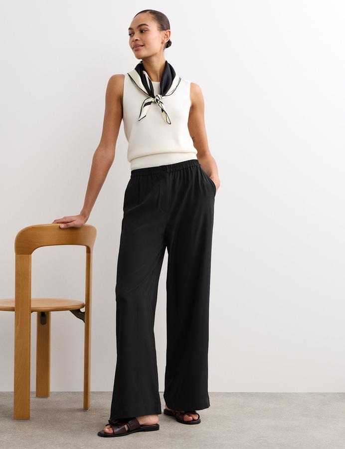 Pure Silk Wide Leg Trousers