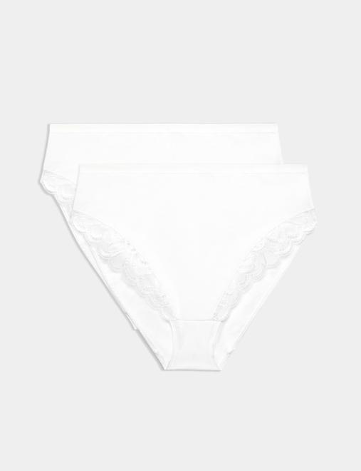 2pk Amelia Lace Cotton Rich Shaping Knickers