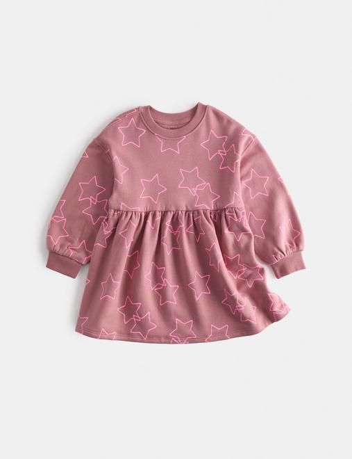 Cotton Rich Star Sweatshirt Dress (2-8 Yrs)