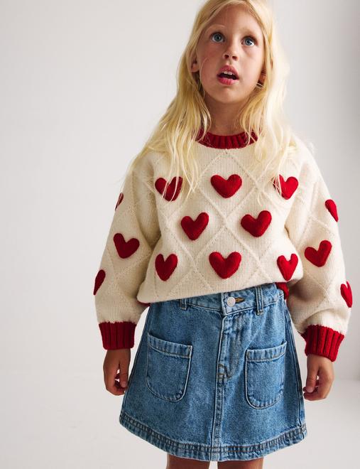 3D Heart Knit Jumper (2-8 Yrs)