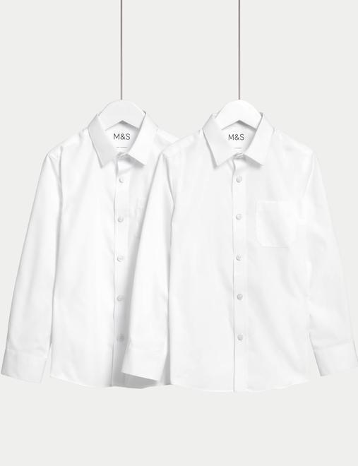 2 Pack Boys' Non-Iron School Shirts (2-18 Yrs)