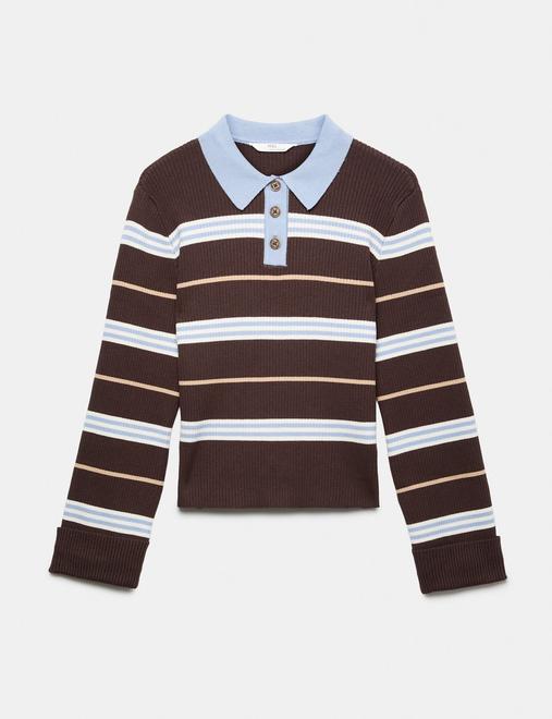 Striped Knitted Rugby Jumper (6-16 Yrs)
