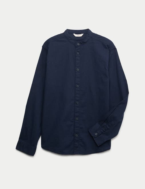 Cotton Rich Grandad Collar Shirt (2-16 Yrs)