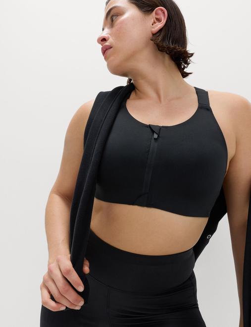 Ultimate Support Zip Up Non Wired Sports Bra A-GG