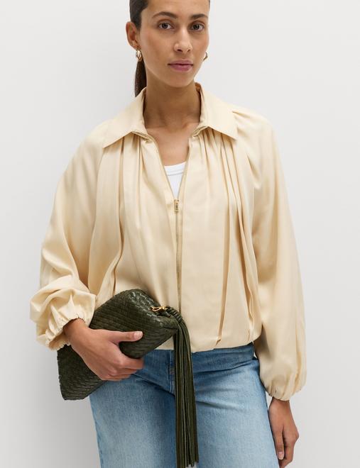 Pure Lycocell Pleated Bomber Jacket