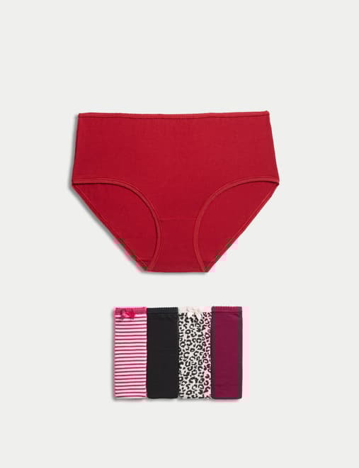 5pk Cotton Lycra™ Printed High Rise Shorts