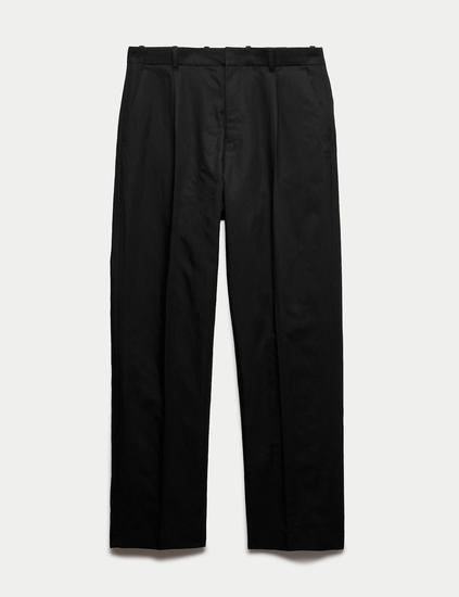 Relaxed Fit Lyocell Rich Pleat Front Trousers
