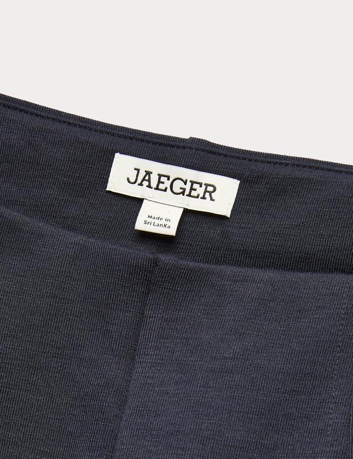 Wool Blend Jersey Straight Leg Trouser