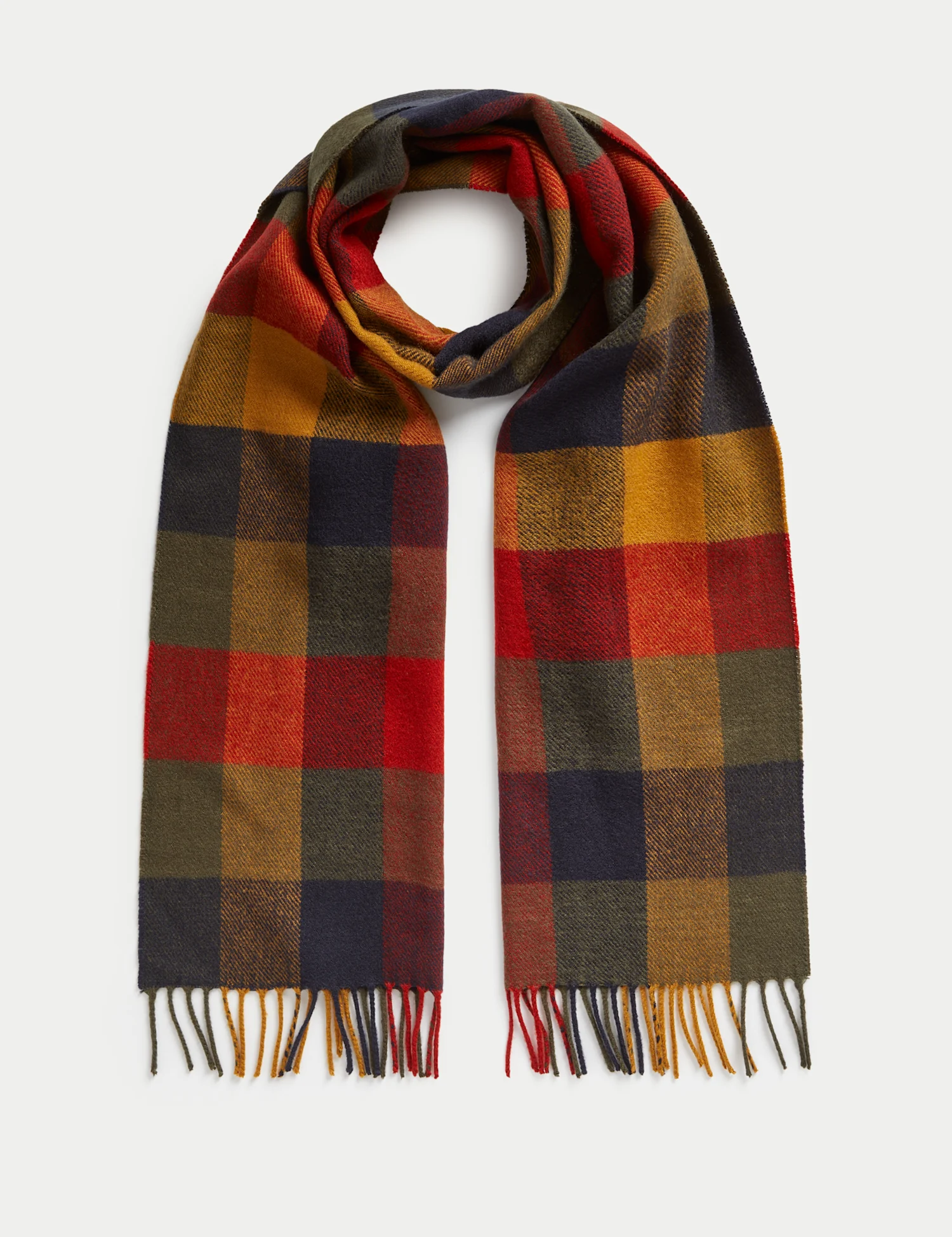 Shop Checked Woven Scarf for Men Marks and Spencer
