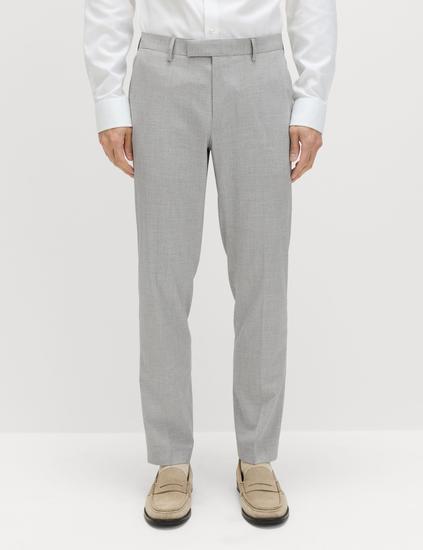 Tailored Fit Textured Stretch Suit Trousers