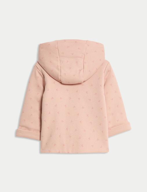 Pure Cotton Floral Wadded Jacket (0-12 Mths)