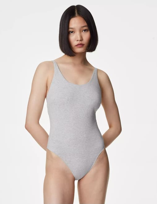 Buy SKIMS Grey Seamless Sculpt Low-back Thong Bodysuit for Women in Saudi