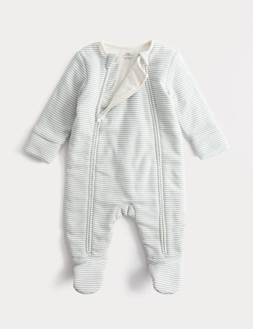 Pure Cotton 2.5 Tog Double Zip Sleepsuit (0-12 Mths)