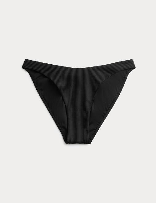 Ribbed High Leg Bikini Bottoms