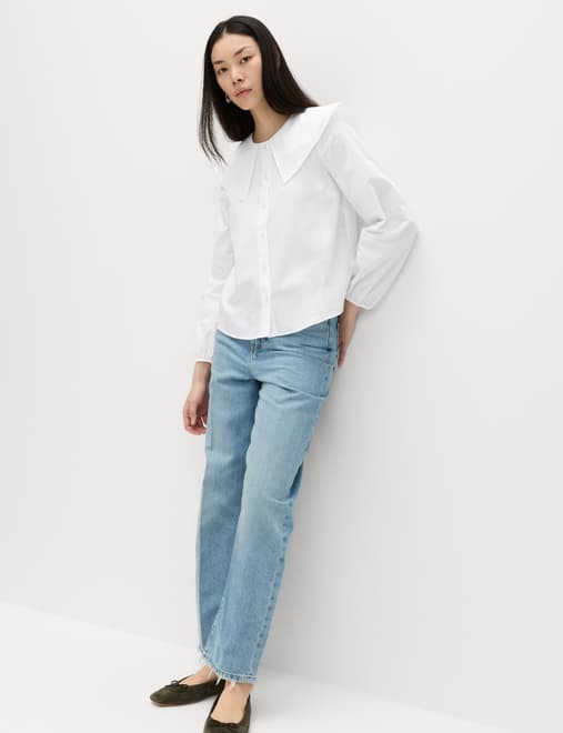 Pure Cotton Collared Blouse