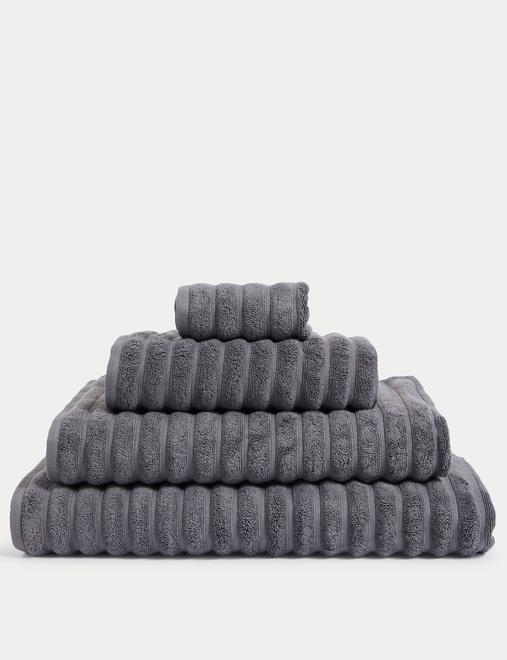 Pure Cotton Super Plush Ribbed Bath Towel