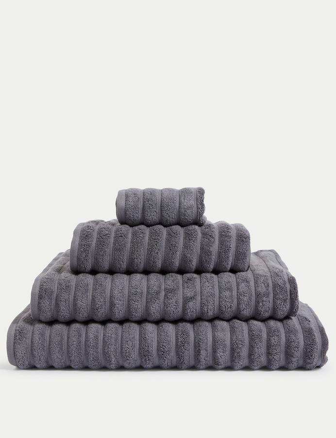 Pure Cotton Super Plush Ribbed Bath Towel