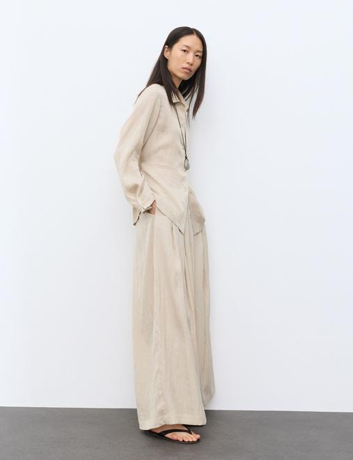 Lyocell Rich Pleated Palazzo Trousers