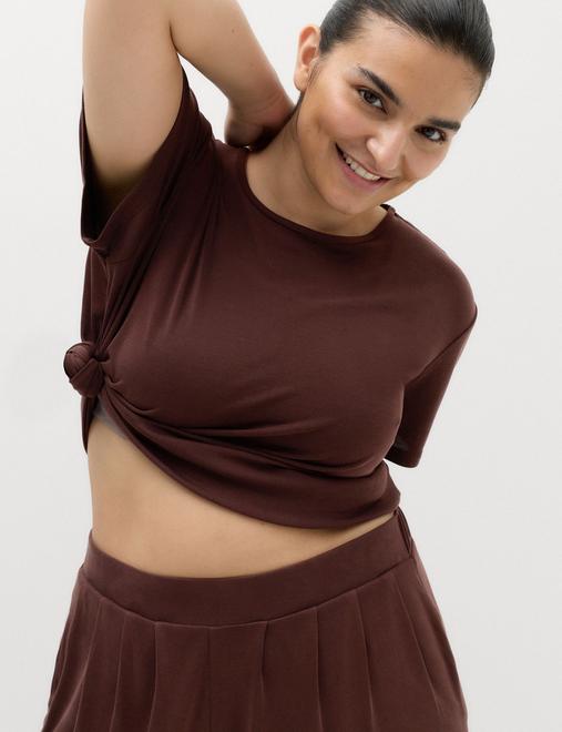 Modal Rich Round Neck Boxy T-shirt
