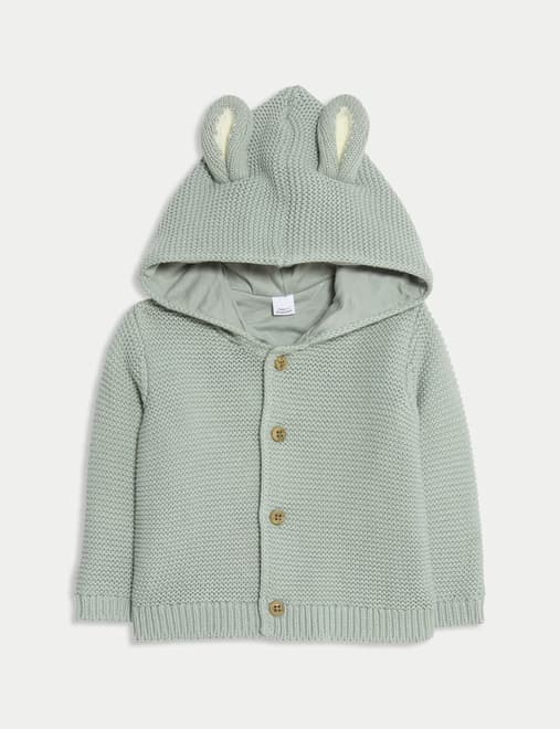 Pure Cotton Knitted Novelty Cardigan (0-12 Mths)