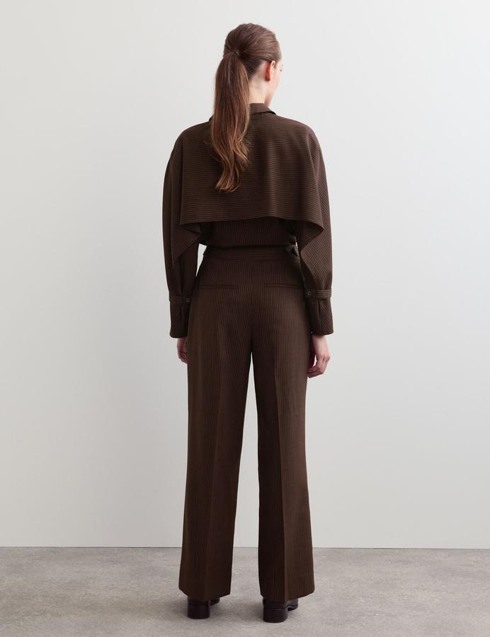 Wool Rich Pinstripe Tapered Trousers