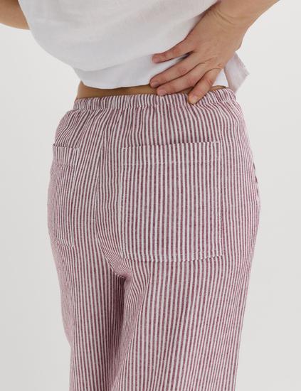 Linen Blend Wide Leg Trousers