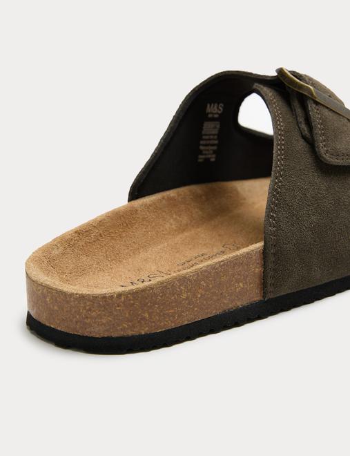 Suede Slip-On Corkbed Sandals