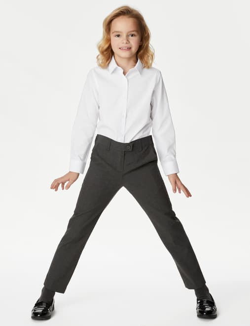 3pk Girls' Easy Iron School Shirts (2-16 Yrs)