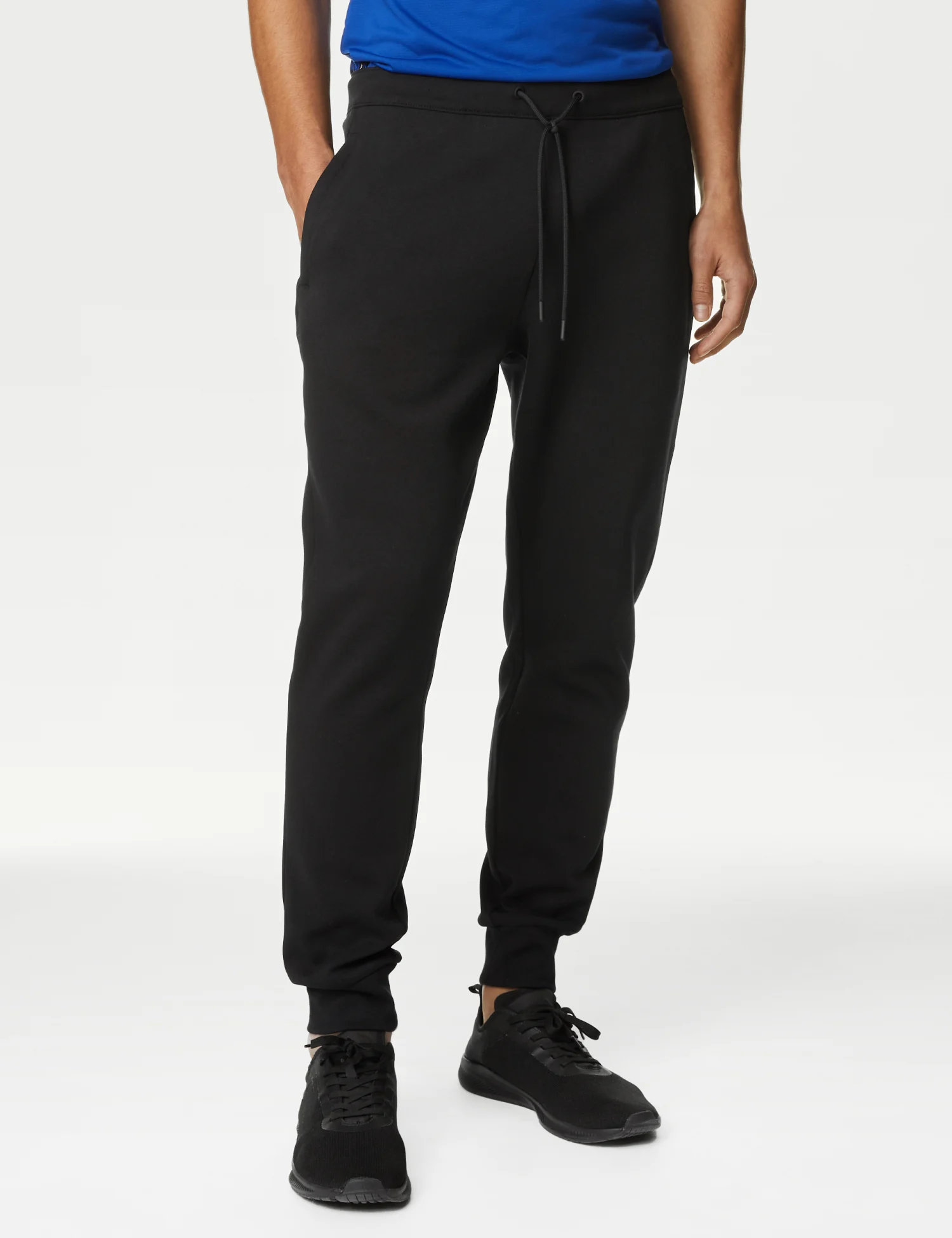 Shop Cuffed Drawstring Cotton Rich Joggers for Men Marks and Spencer