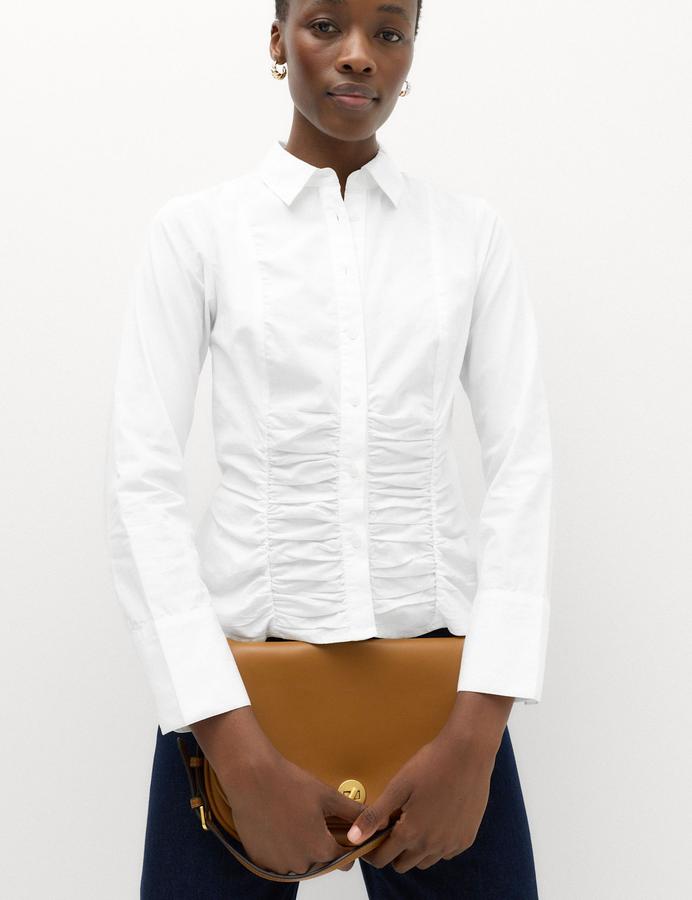 Pure Cotton Ruched Detail Shirt